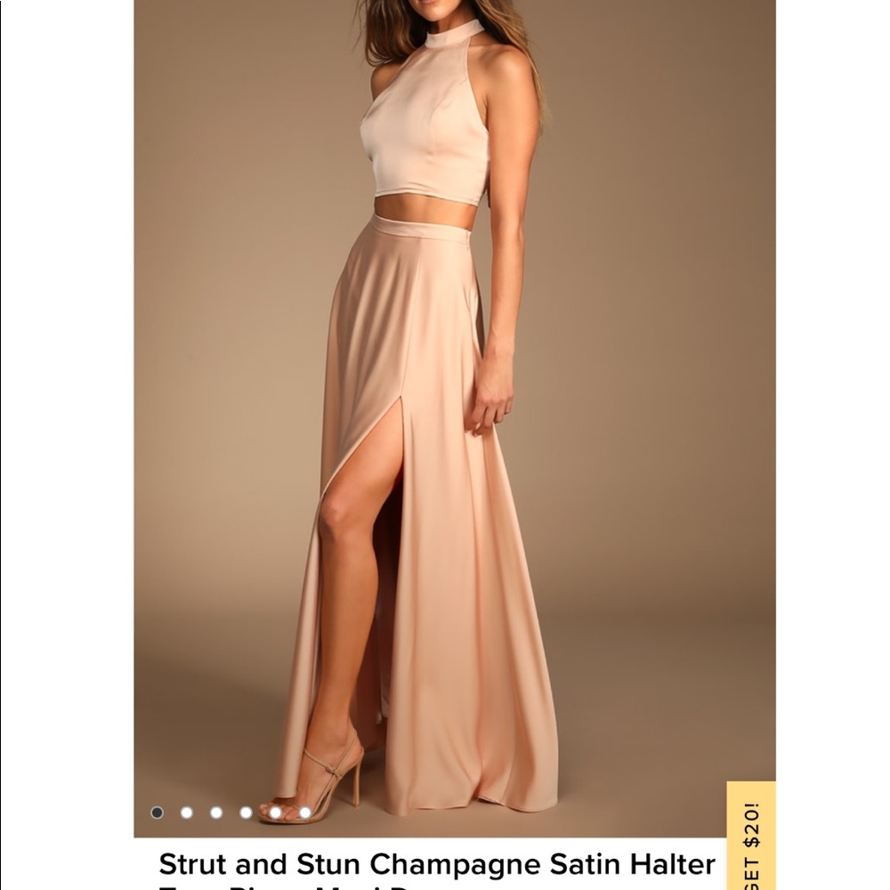 Lulus 2 Piece Formal Satin Dress